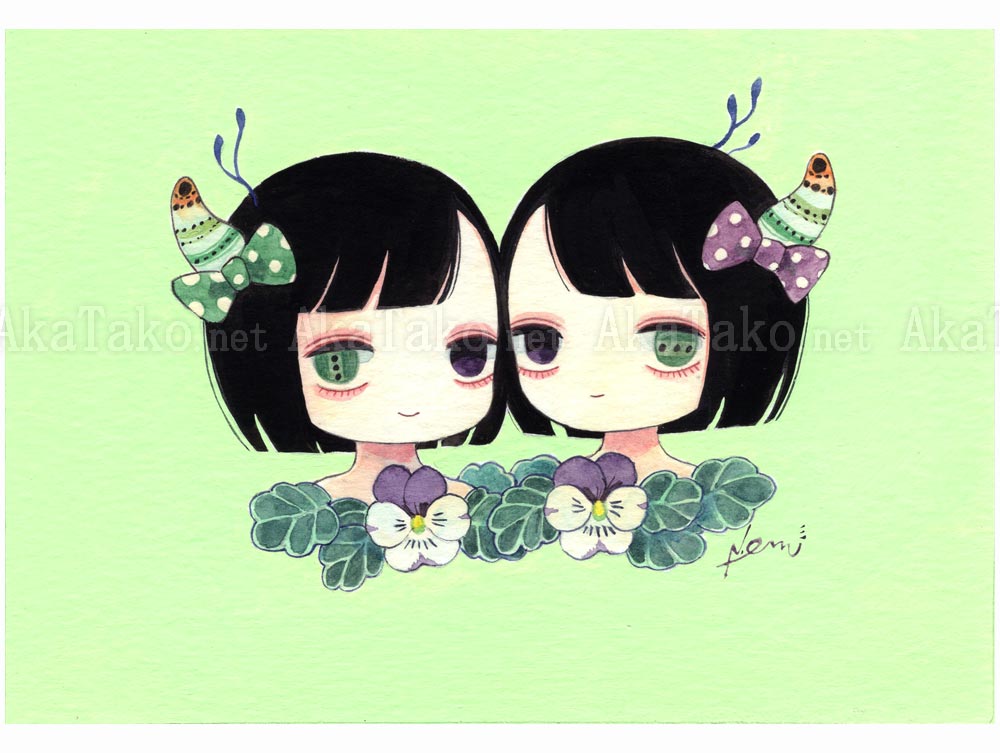 Em Nishizuka Leuco Twin Chan Original Painting
