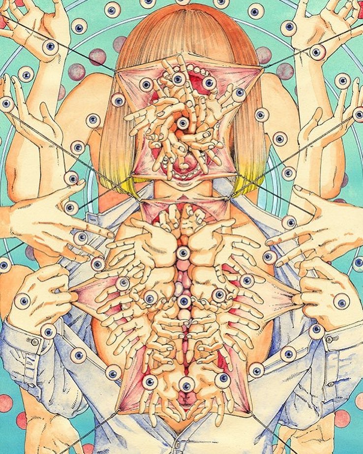 Shintaro Kago print Senju Kannon SIGNED