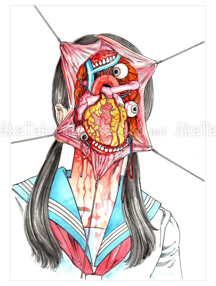Shintaro Kago Funny Girl Original Painting 121