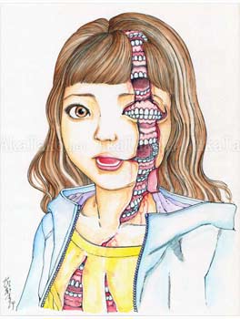 Shintaro Kago Funny Girl 97 Original Painting
