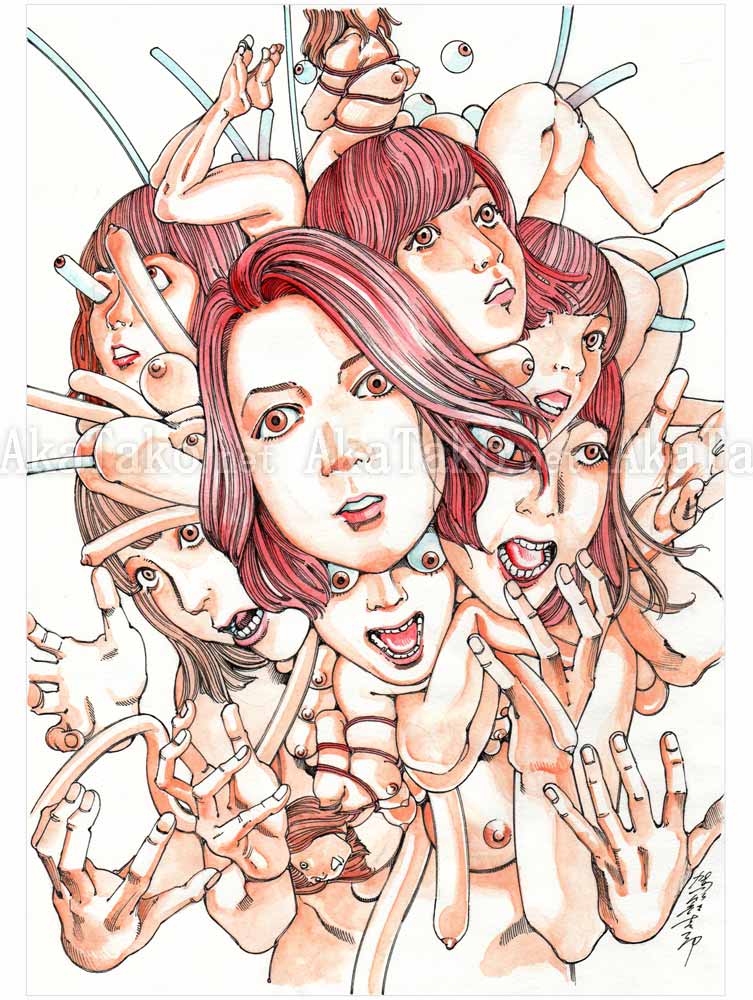 Shintaro Kago Erotic Original Painting 3
