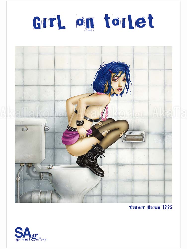 Trevor Brown poster Girl on Toilet SIGNED