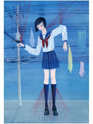 Chika Yamada Red Line Original Painting