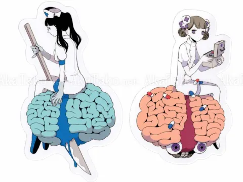 Em Nishizuka Sticker - Blue Nurse or Pink Nurse