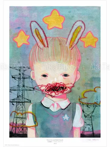 Hikari Shimoda Power Line & Rabbit (Secret) poster SIGNED