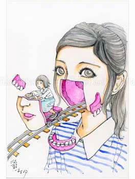 Shintaro Kago Funny Girl 87 original painting