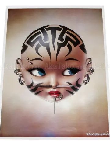 Trevor Brown Tattooed Doll Head Poster