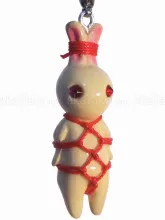 White Bunny Red Karada Kinbaku Charm front