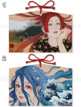 Akiko Ijichi Ema Wish Plaque TOP - Daikoku, BOTTOM - Ebisu