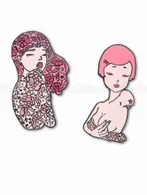 Makiko Sugawa Enamel Pin - Fall in Love OR Self-Absorption