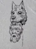 Katsuya Terada Wolf t-shirt Gray - detail